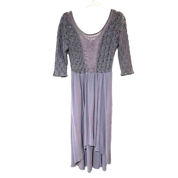 Free People Lonesome Dove High Low Midi Dress Purple Sz 4 Boho Festival Flowy - Picture 1 of 11
